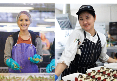 interns from Bixter in food processing